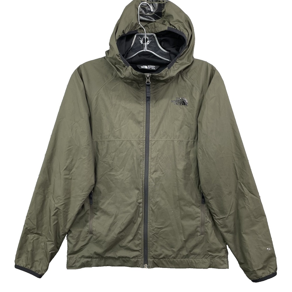 North Face Windwall Jacket Youth Boys Large 14/16 Army Green Outdoor Hiking Rain